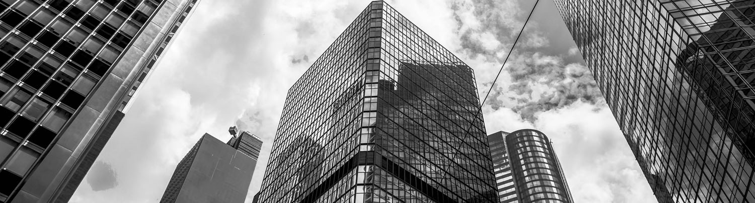 commercial building in Hong Kong with B&amp;W color